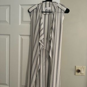 Black and white striped duster top